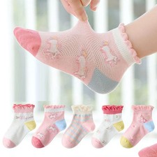 5 Pairs/Lot Summer Children Cotton Socks Boy Girl Baby Cute Cartoon Mesh Socks S