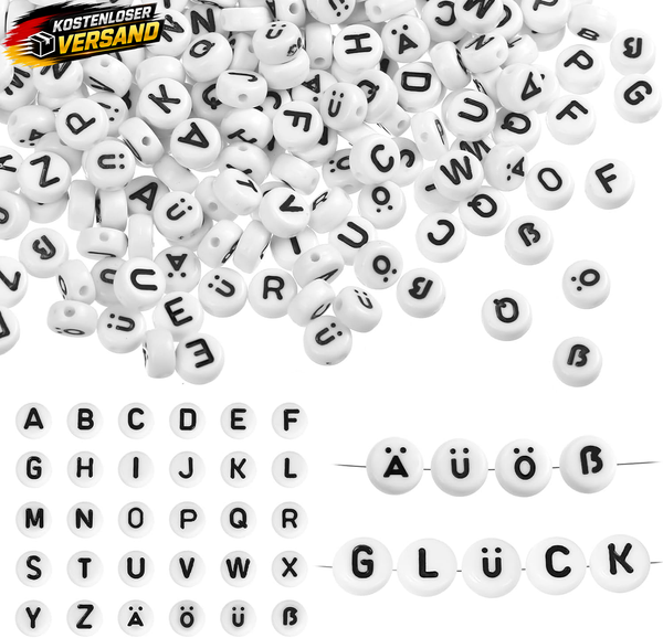 Naler 1200 StüCk Buchstabenperlen 6 Mm Rund Alphabet Spacer Perlen FüR Schmuck B-image