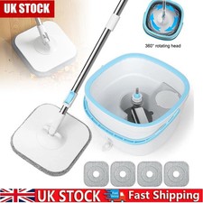 Spin Mop and Bucket Set 360° 2 in 1 Dirty & Clean Water Separation Microfibre UK