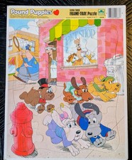 Vintage 1986 Tonka Pound Puppies Golden Extra Thick Frame Tray Puzzle 4663B