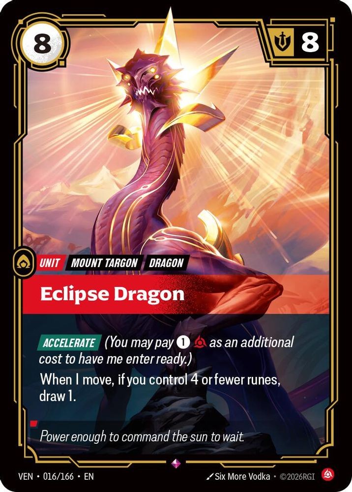 Eclipse Dragon 016/166 VEN Rare Vendetta Riftbound Near Mint