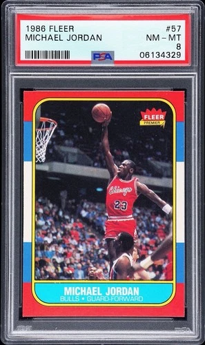 1986-87 MICHAEL JORDAN! RC PSA 8 Fleer #57 Rookie BULLS “Centered”!!