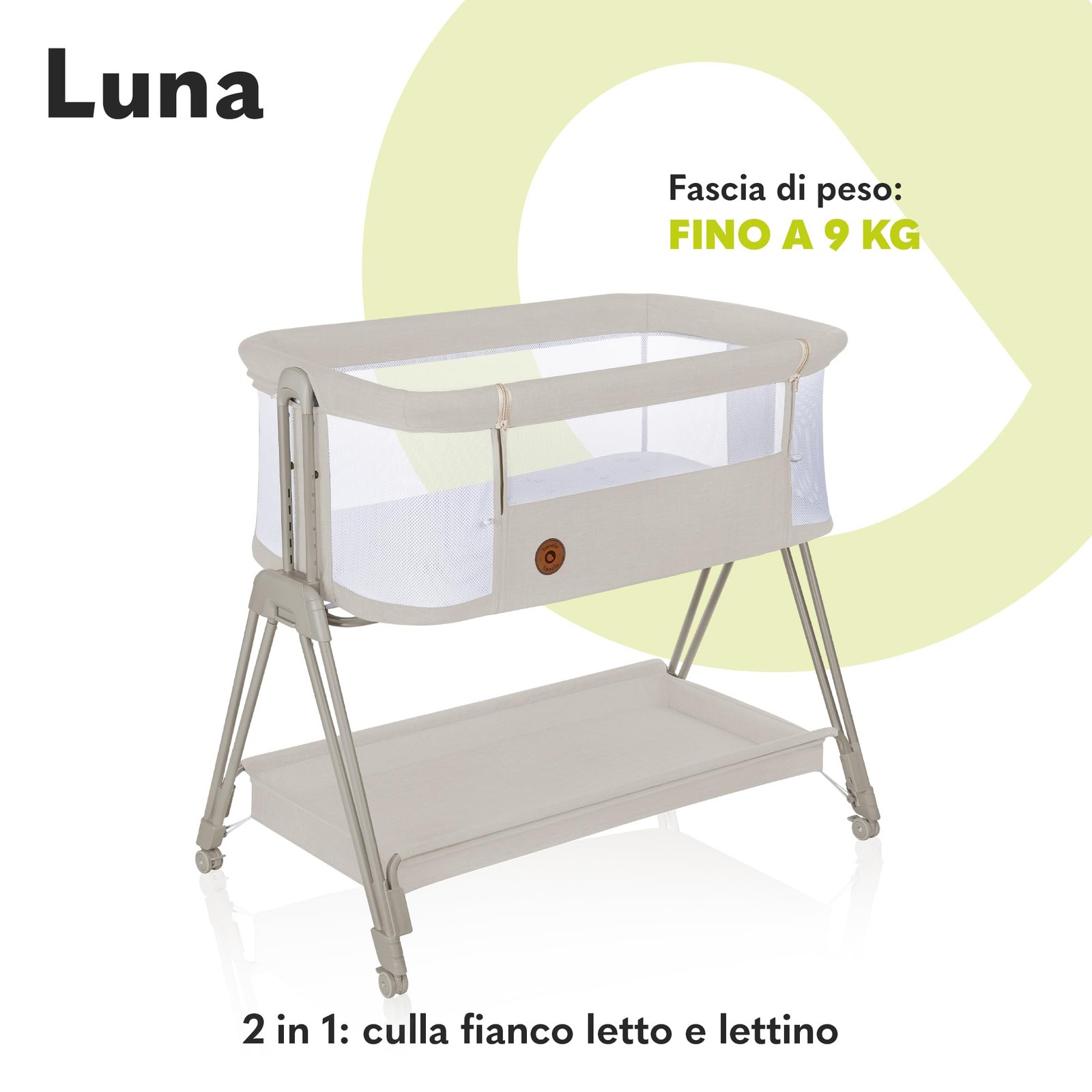 Lettino portatile LUNA con materasso co-sleeping foto 2