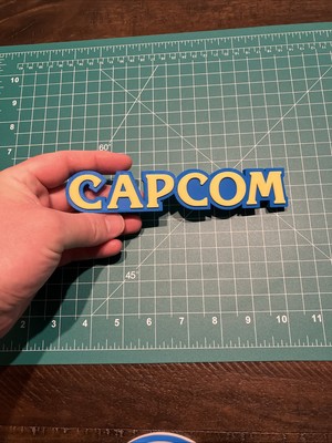 3D Printed Capcom Logo Sign Display Fan Art Video Game 7 x1.25 x0.5 