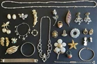 Vintage Costume Jewelry Lot 1950s 1960s 1970s Wearable 28 Pcs Signed & Unsigned