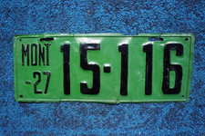 1927 MONTANA License Plate