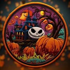 Autumn Patch Iron-on Applique Victorian Artistic Fall Festival Halloween Badge  