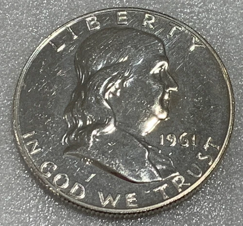 1961 Silver Proof Franklin Half Dollar ~ Choice Gem From Sealed Roll