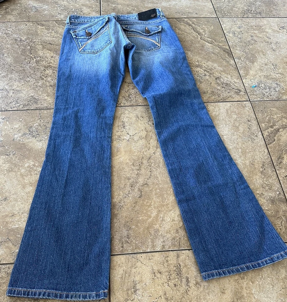 Fox гонки крутящий момент загрузки вырез джинсы женщин выцветший синий джинсовой ткани брюки размер 1/24 - Изображение 4 из 4