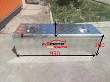 95×30×30cm Storage Aluminum Tool Box Chequer Plate Site Chest Van Truck Pick up