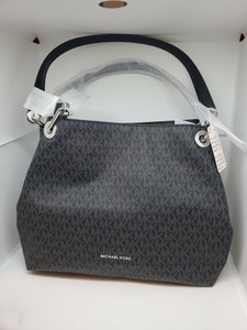 michael kors raven large shoulder tote black