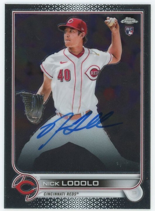 Nick Lodolo 2022 Topps Chrome Rookie Autographs RC Reds RA-NL On-Card Auto