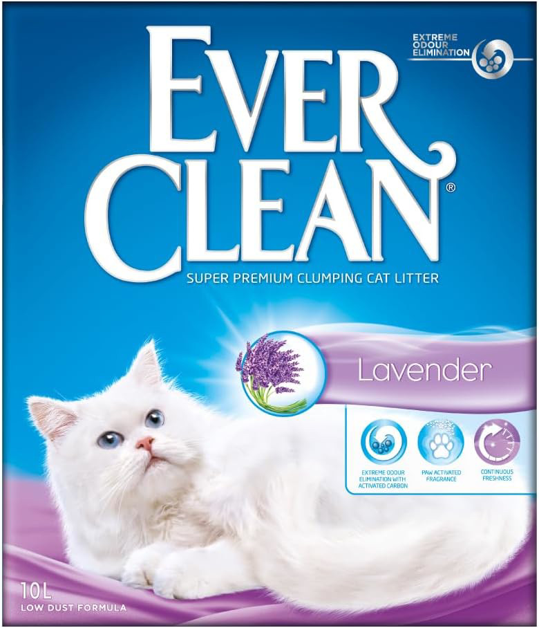 Ever Clean Clumping Cat Litter, Lavender Scented for Long-lasting freshness, 10L