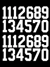 Helmet Numbers Decals Vinyl Stickers Sports Football, Baseball, Hockey, Softball