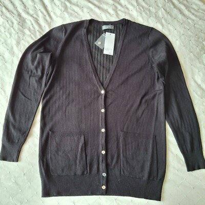 Papaya Matalan Light Summer Cardigan Black Long Sleeve UK Size 10 New with Tags
