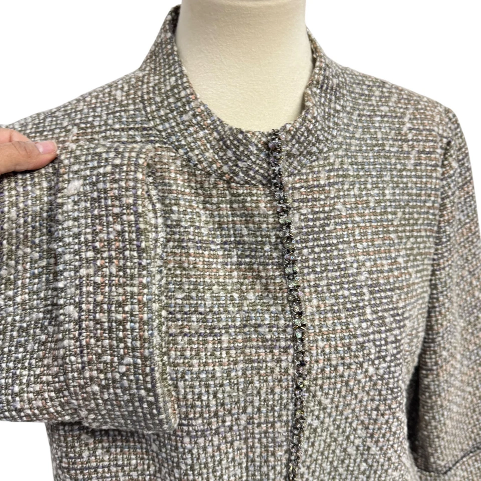 Blazer Axcess Mujer Taupe Multi Cuentas Delantero Manga 3/4 Talla XL Foto 2 de 4