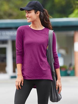 Athleta Transcend Long Sleeve Yoga Top in Jazzy Purple Heather Size XXS |  eBay