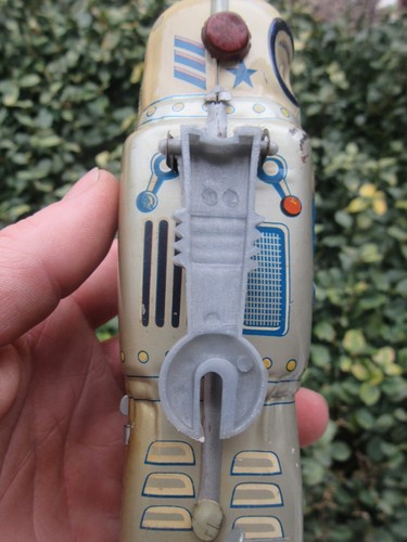 Rare 1960's Japan Alps Mechanical Television Spaceman NASA Wind Up Toy (Works) - Picture 14 of 24