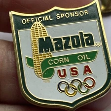 Vintage Mazola Corn Oil Olympic Sponsor Pin