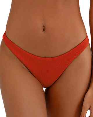 ViX L33838 Womens Red Textured Basic Full Bikini Swim Bottom Size M