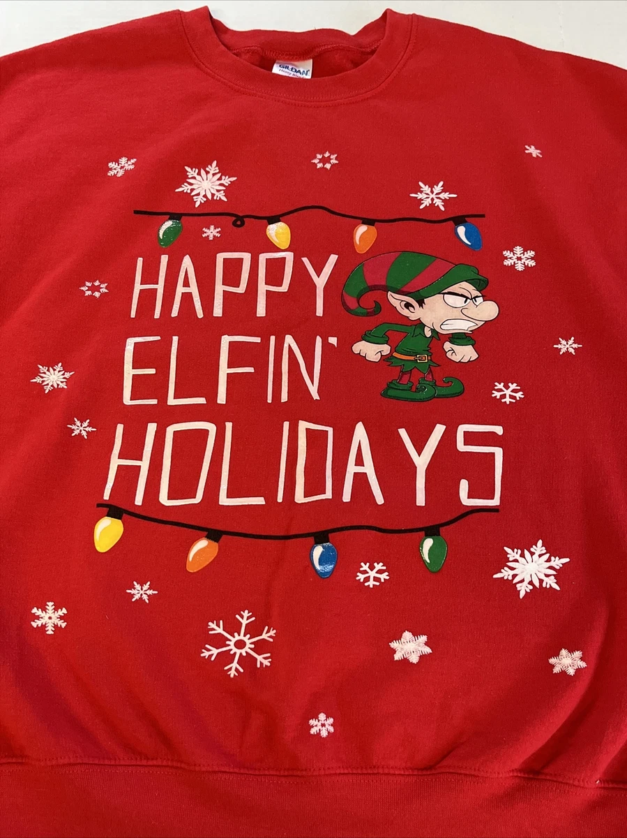 Happy elfin top holiday sweater
