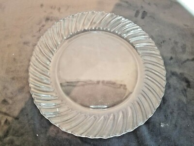 clear glass plate swirl border Vitro Corning 9.75''