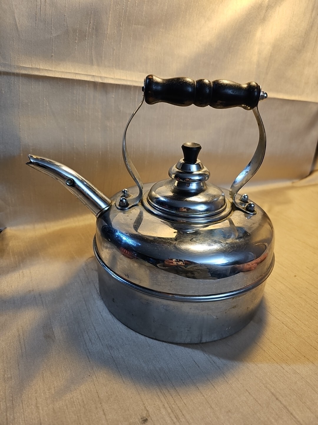 The SIMPLEX Patent Whistling Tea Kettle Solid Copper Chrome 786743