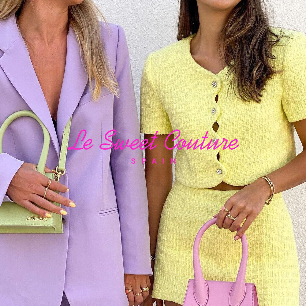 Zara Woman Nuevo con etiquetas chaqueta de cultivos SS22 Amarillo Pastel Con...