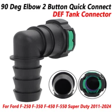 24mm x 24mm 90 Deg Elbow 2 Button Quick DEF Tank Connector For Ford Super Duty