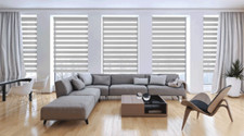 Day and Night Window Roller Blind Pale Grey Easy Fit Dual Layer Three Sizes