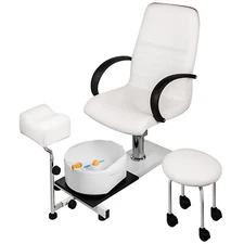 VEVOR Pedicure Unit Station Hydraulic Lift Chair & Massage Foot Spa Beauty Salon