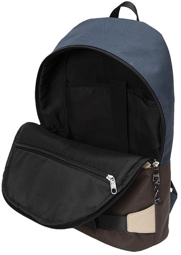 BESTLIFE Urban Notebook-Rucksack COL SKATE blau/beige/braun - Bild 2 von 3