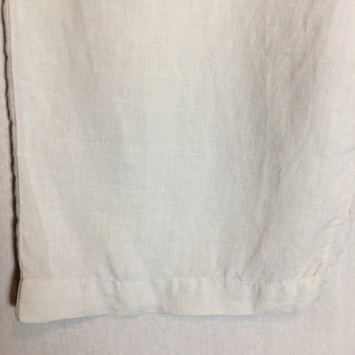 M&S Linen Trousers Pale Grey Wide Crop Drawstring Holiday Casual Beach Size 34W - Picture 5 of 16