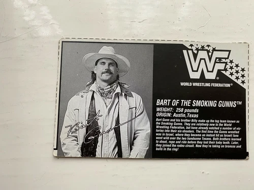 WWE BART GUNN HASBRO WRESTLING FIGURE BIO CARD WWF SERIES 11 BIOCARD GREEN