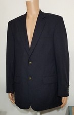 Meeting Street Performance Sport Coat Jacket Navy Blue Wool L42 Padded Shoulders