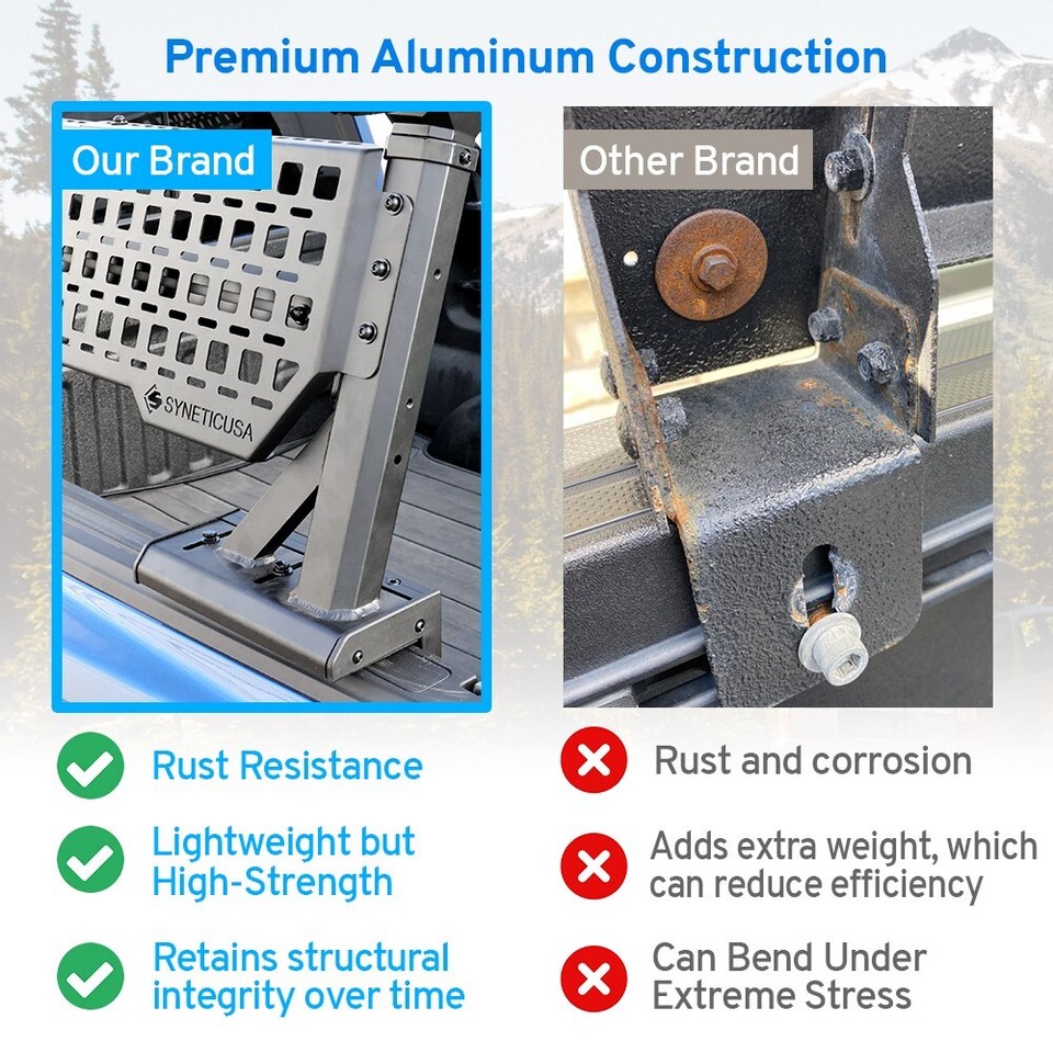 4pcs Truck Bed Adapter Kit for Ladder Rack Aluminum Universal fit Ford ...