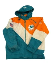 Vintage Men’s NFL Miami Dolphins Winter Pro line APEX ONE Parka Jacket Rare M OG