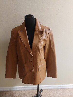 Bagatelle Soft Womens 100% Leather Jacket Tan Camel Size 10