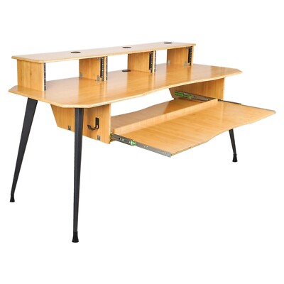Sound Town DIY Music Studio Desk Workstation, Carbonized Bamboo