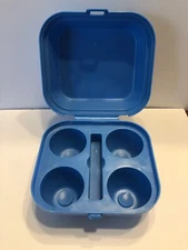 VINTAGE FISHER PRICE FUN WITH FOOD EMPTY BLUE PLASTIC EGG & BACON CARTON - 1987