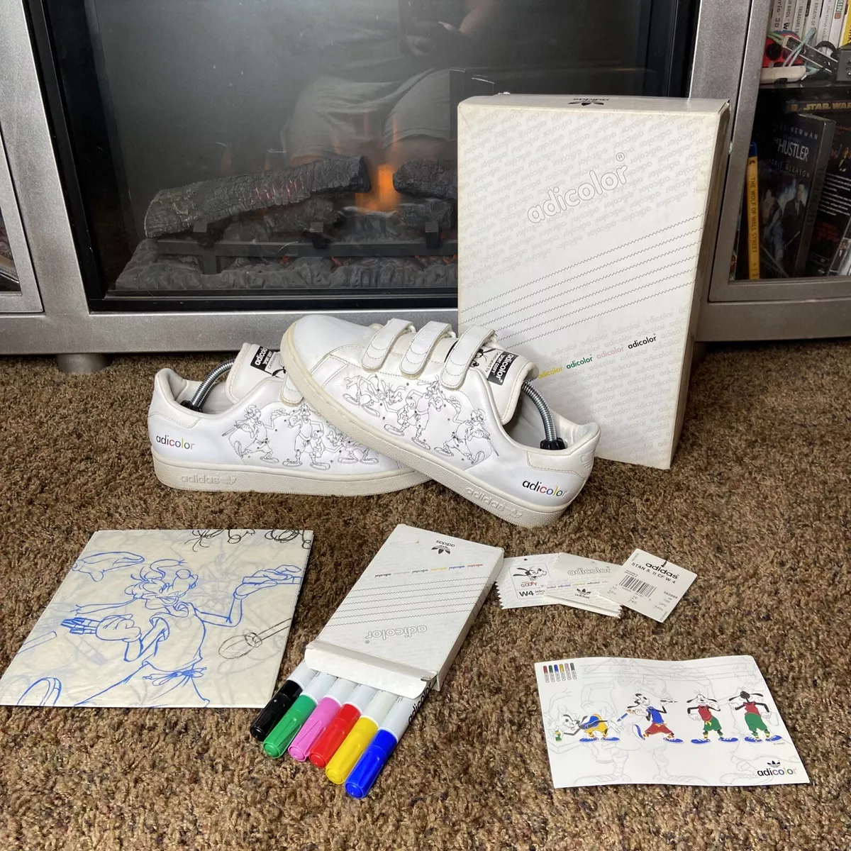 Stan Smith Adidas Adicolor Sz 10 Goofy Disney Complete In Box
