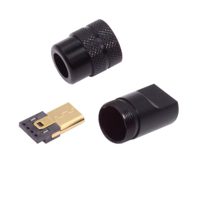 CY 5Pin Mini USB2.0 Plug Solder with Aluminum Alloy Shell for 4.0mm~6.0mm Cable