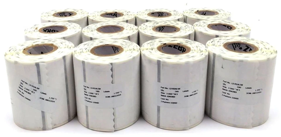 Zebra Labels 2" x 1.25" Z-Perform 1000D Thermal LD-R2AL5B Genuine OEM - 17 Rolls - Image 2 of 4