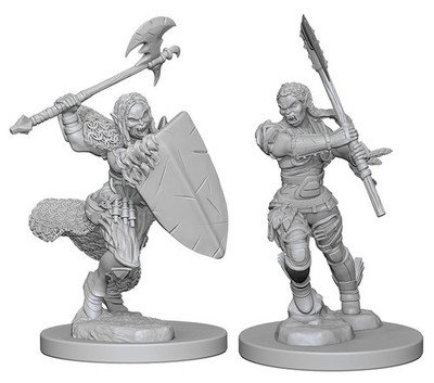 WZK72614 Pathfinder Deep Cuts Unpainted Miniatures: Half-Orc Female Barbarian