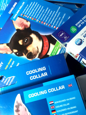 Aqua Cool Keeper Cooling kühlendes Hundehalsband BLAU M 30-40cm x 4cm AQ3300-M