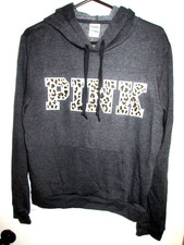 Victorias Secret Pink Leopard Cheetah Pullover Hoodie sweater large NWT