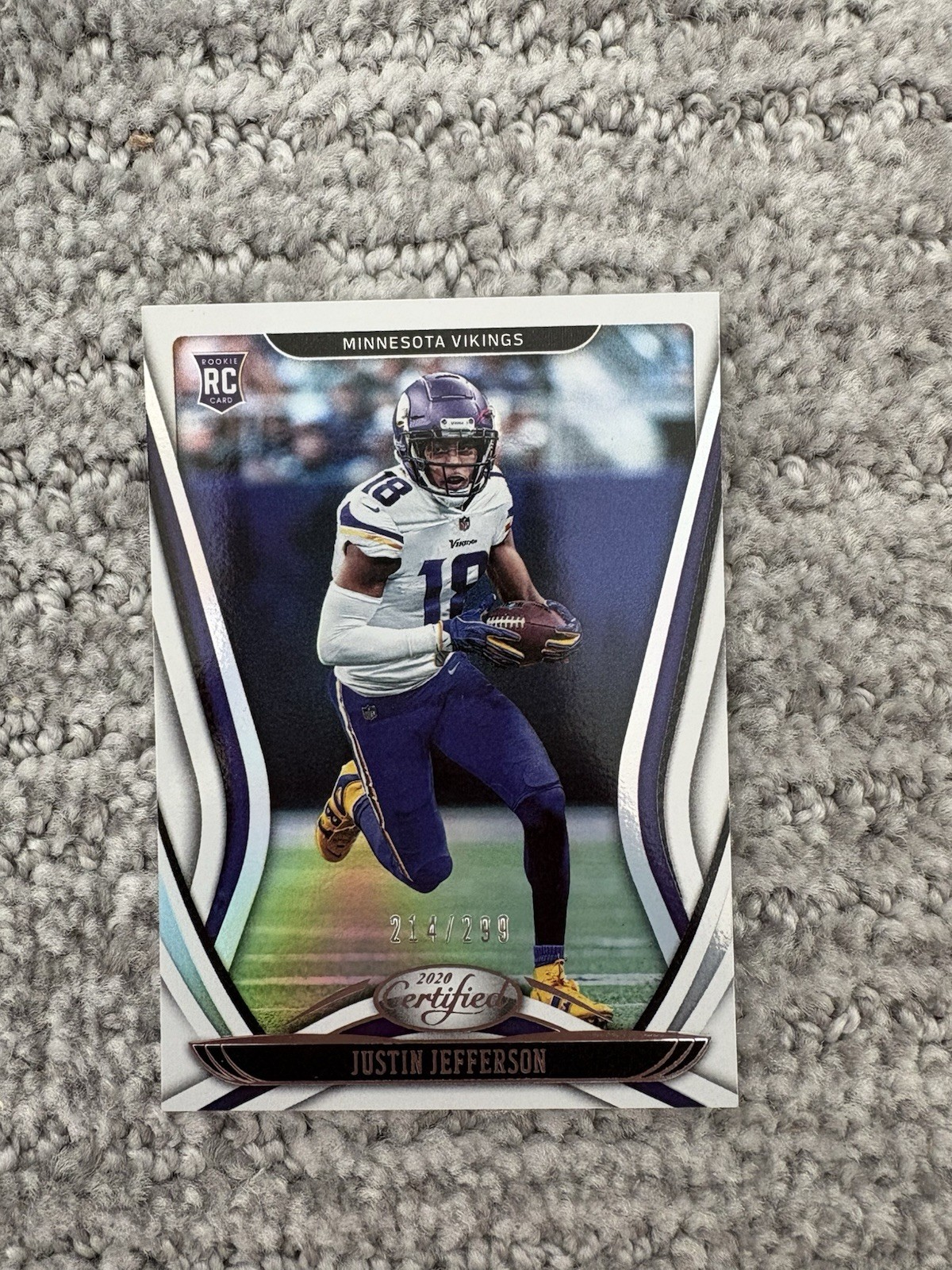 2020 Panini Certified Justin Jefferson RC Mirror Rookie #214/299 Vikings