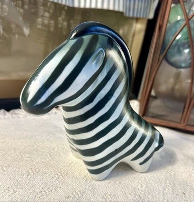 Mcm Arabia Finland Zebra Abstract Animal Pottery Taisto Kaasinen HTF EUC Black