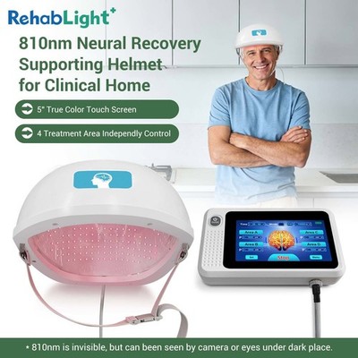 810nm PBM Brain Helmet 5 Inch Touchscreen Controller for Depression Stress PTSD