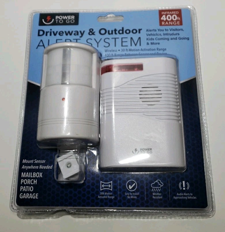 Power To Go Security Wireless Driveway Alert System New Range 400 Ft. Infrared